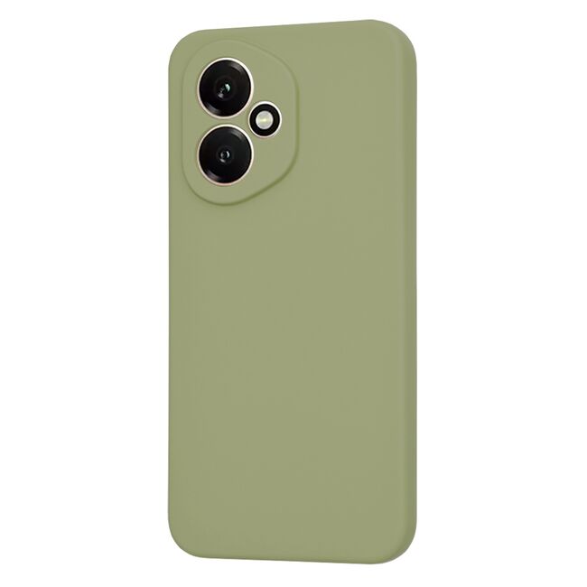 Husa pentru  Honor 400 Liquid Silicone, subțire, captusita cu microfibra, anti amprentă, protectie cameră foto, Verde