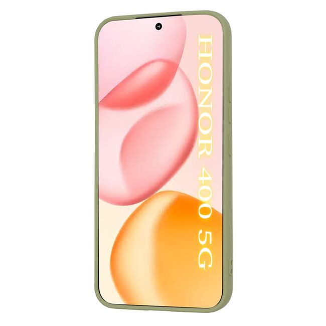 Husa pentru  Honor 400 Liquid Silicone, subțire, captusita cu microfibra, anti amprentă, protectie cameră foto, Verde