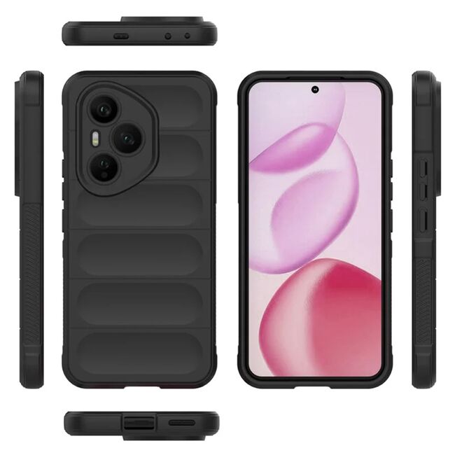 Husa pentru  Honor 400 Pro Liquid Silicone, Microfibre Lining, Non-Slip Airbag Design, Negru