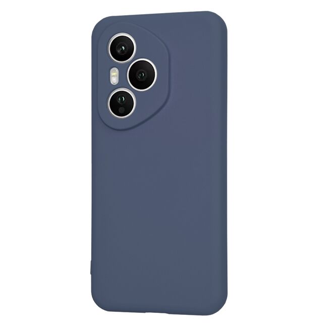 Husa pentru  Honor 400 Pro Liquid Silicone, subțire, captusita cu microfibra, anti amprentă, protectie cameră foto, Albastru