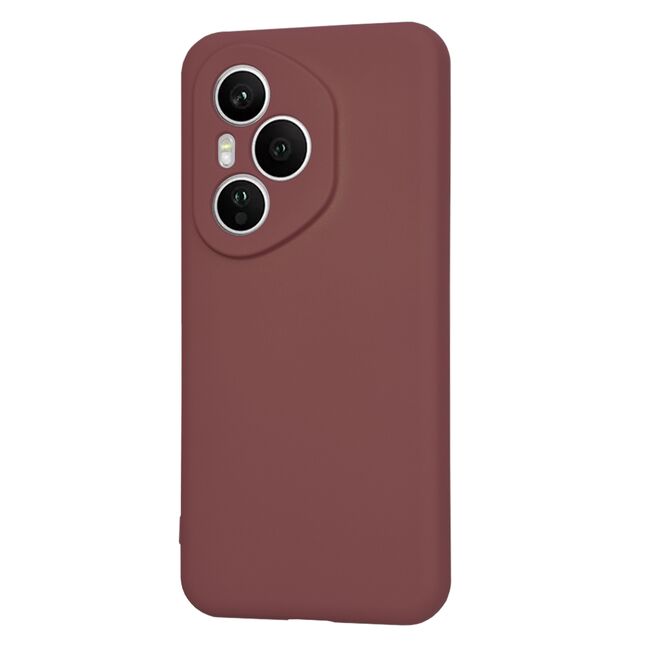 Husa pentru  Honor 400 Pro Liquid Silicone, subțire, captusita cu microfibra, anti amprentă, protectie cameră foto, Bordeaux
