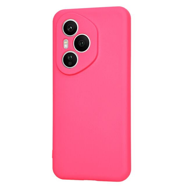 Husa pentru  Honor 400 Pro Liquid Silicone, subțire, captusita cu microfibra, anti amprentă, protectie cameră foto, Fucsia