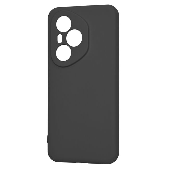 Husa pentru  Honor 400 Pro Liquid Silicone, subțire, captusita cu microfibra, anti amprentă, protectie cameră foto, Negru