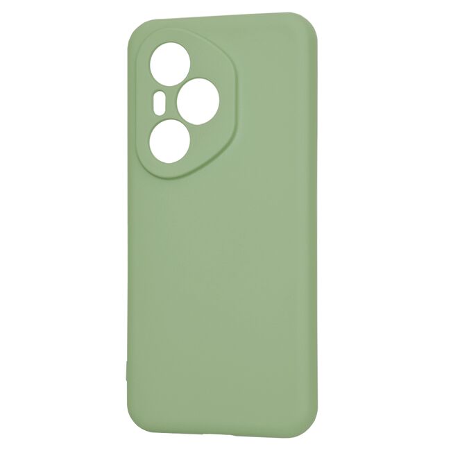 Husa pentru  Honor 400 Pro Liquid Silicone, subțire, captusita cu microfibra, anti amprentă, protectie cameră foto, Verde deschis