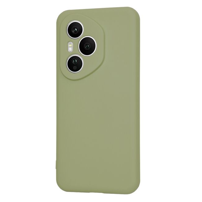 Husa pentru  Honor 400 Pro Liquid Silicone, subțire, captusita cu microfibra, anti amprentă, protectie cameră foto, Verde
