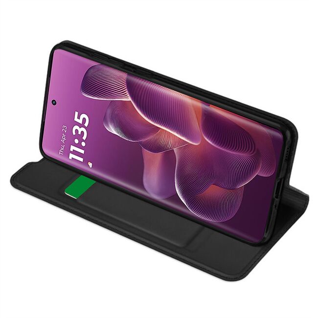 Husa pentru  Motorola Edge 60 Pro tip carte BookFlip, inchidere magnetica, Negru royal