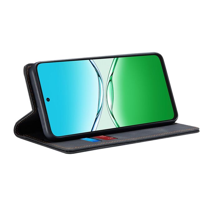Husa tip carte pentru  Oppo A5 Pro 5G Retro Business cu inchidere magnetica, Negru