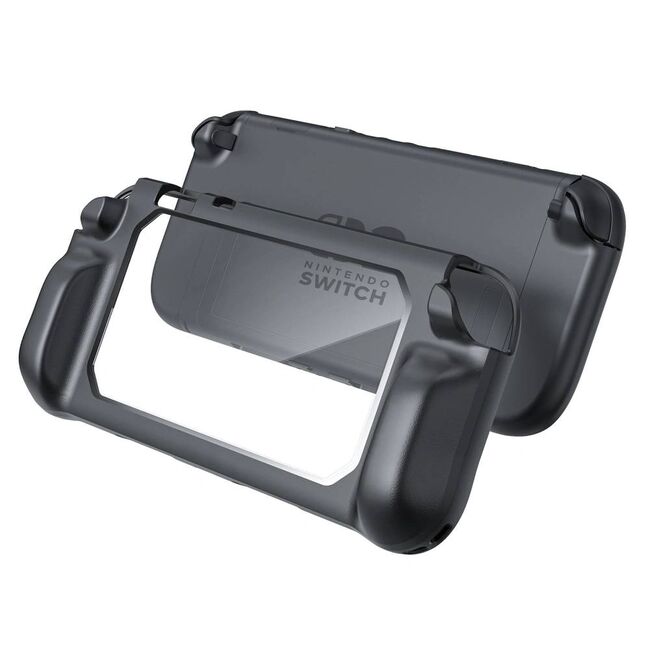 Husa de Protectie pentru Nintendo Switch 2 – Design Transparent, Colturi Intarite, Prindere Ergonomica, Acces Complet la Functii, Negru/Transparent