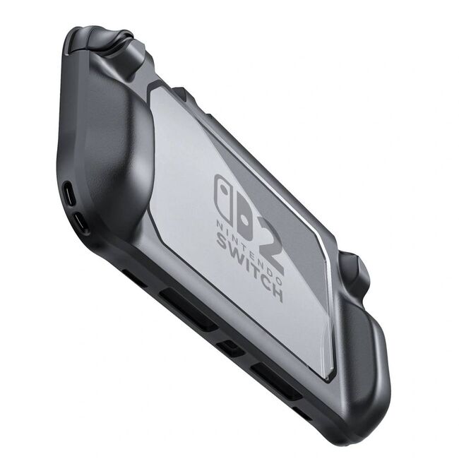 Husa de Protectie pentru Nintendo Switch 2 – Design Transparent, Colturi Intarite, Prindere Ergonomica, Acces Complet la Functii, Negru/Transparent