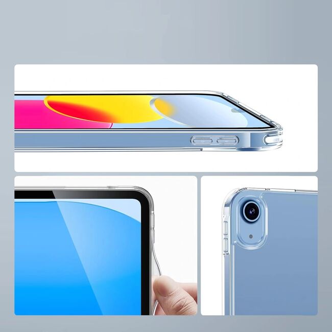 Husa pentru iPad 11 2025 Cyber Shield Crystal Clear, Protectie slim cu colturi intarite, design minimalist si elegant