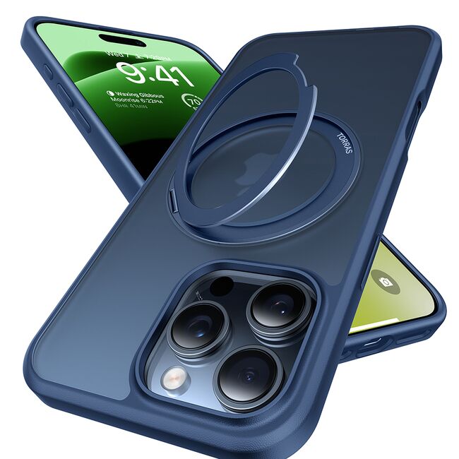 Husa pentru iPhone 16 Pro Max - Torras Ostand Pro MagSafe Series - Navy Blue