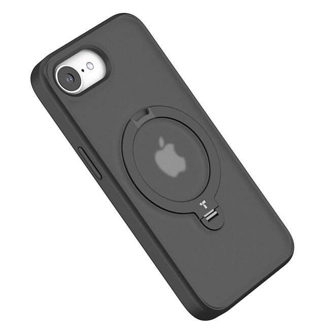 Husa pentru iPhone 16e - Torras Ostand Spin MagSafe Series - Black