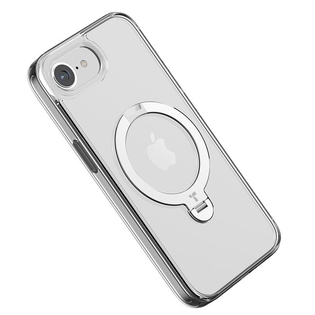 Husa pentru iPhone 16e - Torras Ostand Spin MagSafe Series - Clear