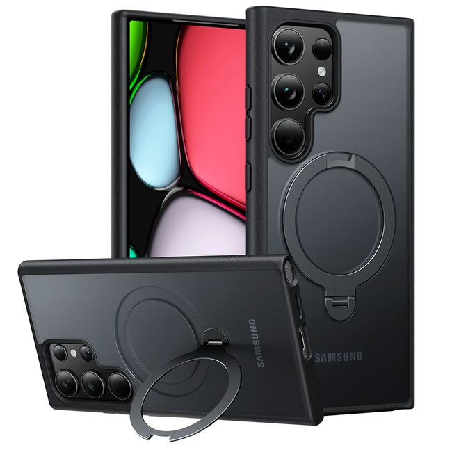 Husa pentru Samsung Galaxy S24 Ultra - Torras Ostand Spin MagSafe Series - Black