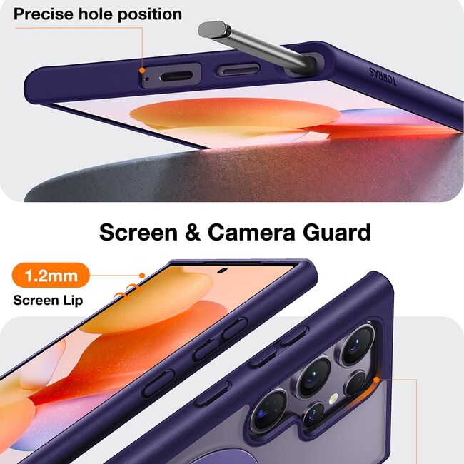 Husa pentru Samsung Galaxy S24 Ultra - Torras Ostand Spin MagSafe Series - Purple