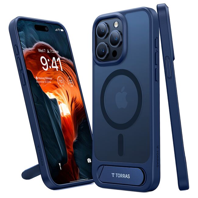 Husa pentru iPhone 15 Pro - Torras Pstand MagSafe - Navy Blue