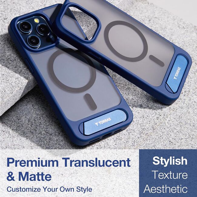 Husa pentru iPhone 15 Pro - Torras Pstand MagSafe - Navy Blue