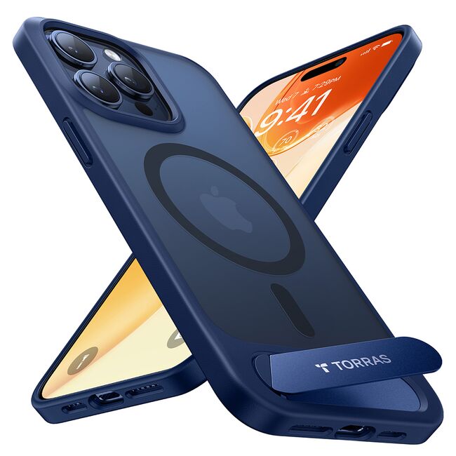 Husa pentru iPhone 15 Pro Max - Torras Pstand MagSafe - Navy Blue