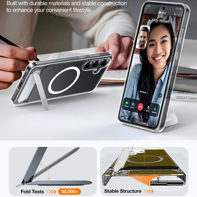 Husa pentru Samsung Galaxy S25 - Torras Pstand MagSafe - Clear