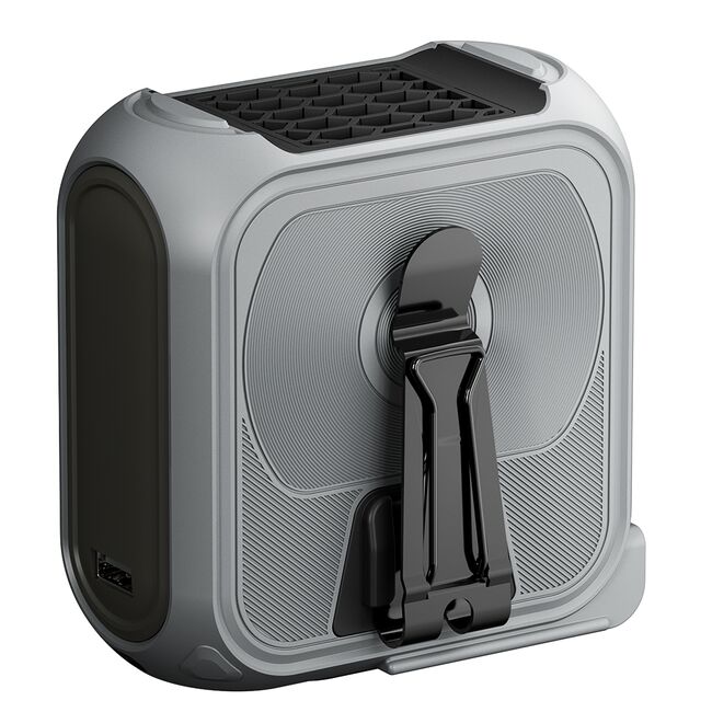 Ventilator Portabil 3 in 1 cu Power Bank WindGo, Lanterna LED, 5 Trepte de Viteză, 10000 mAh, Prindere Curea multifunctionala, acumulator reincarcabil USB-C, Afișaj LCD – Gri