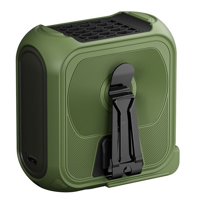 Ventilator Portabil 3 in 1 cu Power Bank WindGo, Lanterna LED, 5 Trepte de Viteză, 10000 mAh, Prindere Curea multifunctionala, acumulator reincarcabil USB-C, Afișaj LCD – Verde