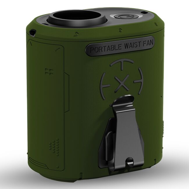 Ventilator Portabil Premium Air Cooler BreezyOne 3 in 1 cu acumulator extern 5000 mAh, 5 Viteze, lanterna LED și Prindere Multifunctionala pentru curea, timp de functionare 30 ore, reincarcabil USB - verde