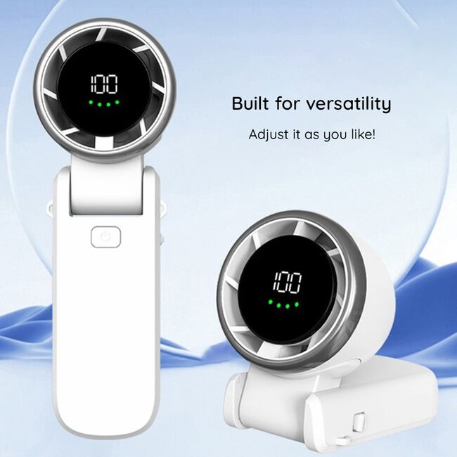 Ventilator Portabil de Mana cu Afisaj Digital Sea Breeze, 100 Trepte de Viteza, Baterie 5000mAh, Turbo Motor 13000RPM, Compact și Reîncărcabil USB-C – Verde