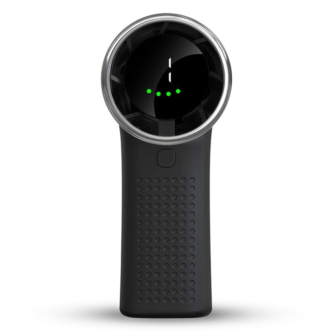 Ventilator Portabil de Mana cu Afisaj LED, 5 Trepte de Viteza, Reincarcabil USB-C, 3600mAh, Compact și Puternic - gri