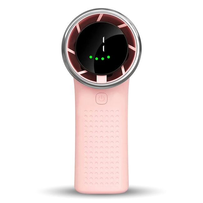 Ventilator Portabil de Mana cu Afisaj LED, 5 Trepte de Viteza, Reincarcabil USB-C, 3600mAh, Compact și Puternic - roz