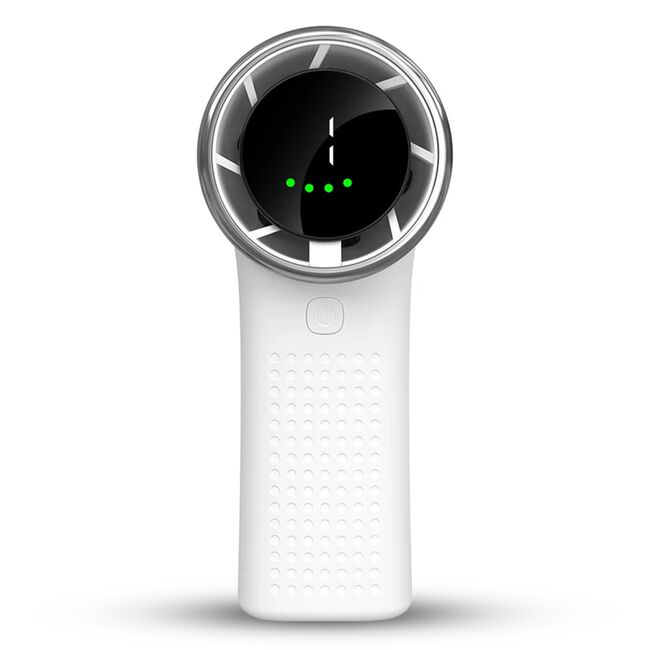 Ventilator Portabil de Mana cu Afisaj LED, 5 Trepte de Viteza, Reincarcabil USB-C, 3600mAh, Compact și Puternic - alb