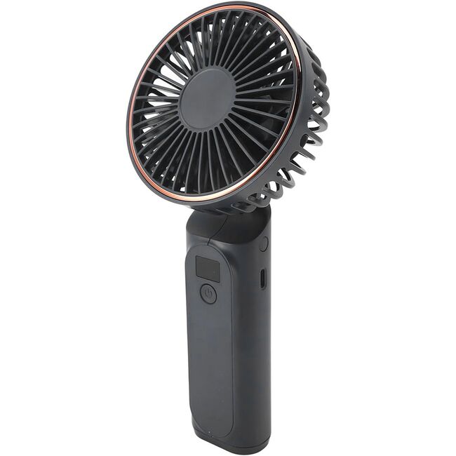 Ventilator portabil de Buzunar cu LED Digital, 6 Trepte de Răcorire și Baterie de Lungă Durată 5000 mAh, reincarcabil – Confort Maxim la Fiecare Pas - Negru