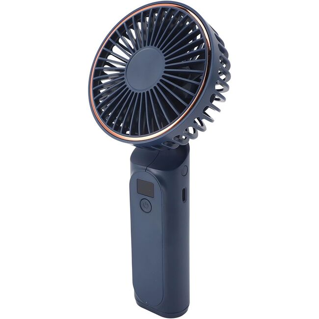 Ventilator portabil de Buzunar cu LED Digital, 6 Trepte de Răcorire și Baterie de Lungă Durată 5000 mAh, reincarcabil – Confort Maxim la Fiecare Pas - Albastru