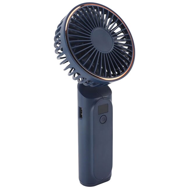 Ventilator portabil de Buzunar cu LED Digital, 6 Trepte de Răcorire și Baterie de Lungă Durată 5000 mAh, reincarcabil – Confort Maxim la Fiecare Pas - Albastru
