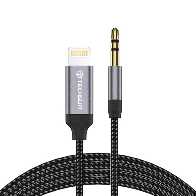 Adaptor Jack, iPhone, 1.5m - Techsuit SoundShell (AC10) - Gray