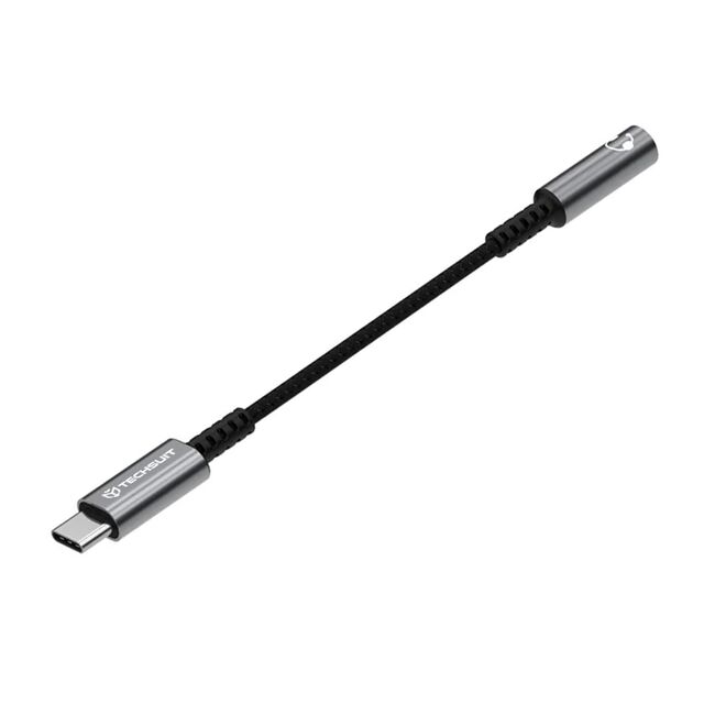 Adaptor Jack, USB-C, Aluminiu, 0.1m - Techsuit SonicPiX (AC14) - Gray