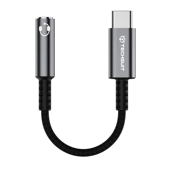 Adaptor Jack, USB-C, Aluminiu, 0.1m - Techsuit SonicPiX (AC14) - Gray