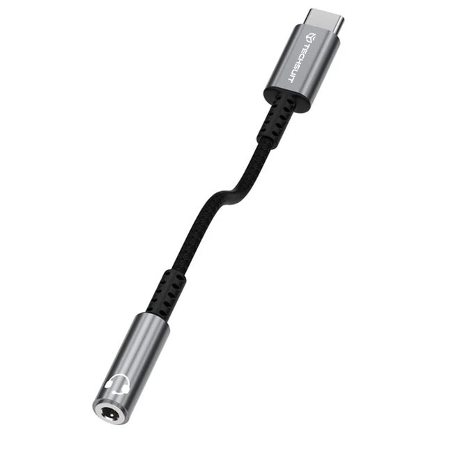 Adaptor Jack, USB-C, Aluminiu, 0.1m - Techsuit SonicPiX (AC14) - Gray