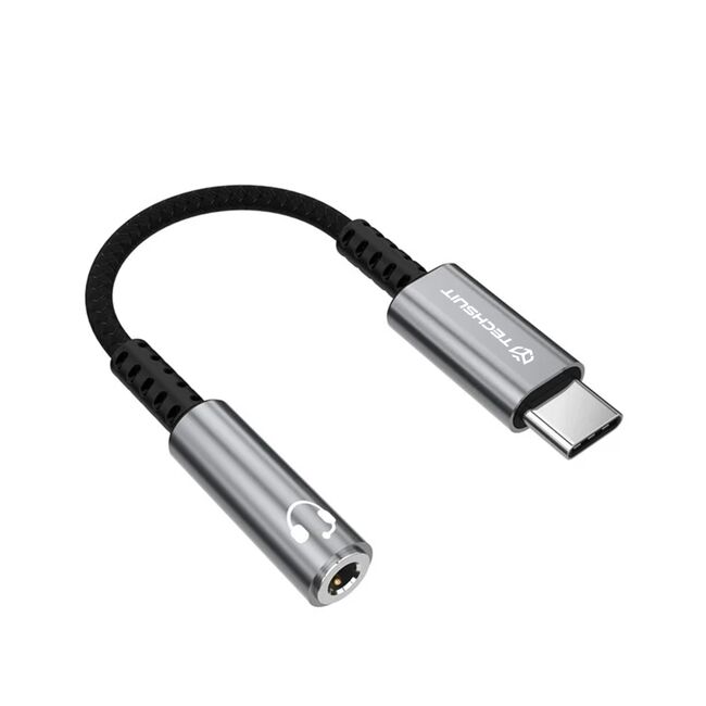 Adaptor Jack, USB-C, Aluminiu, 0.1m - Techsuit SonicPiX (AC14) - Gray