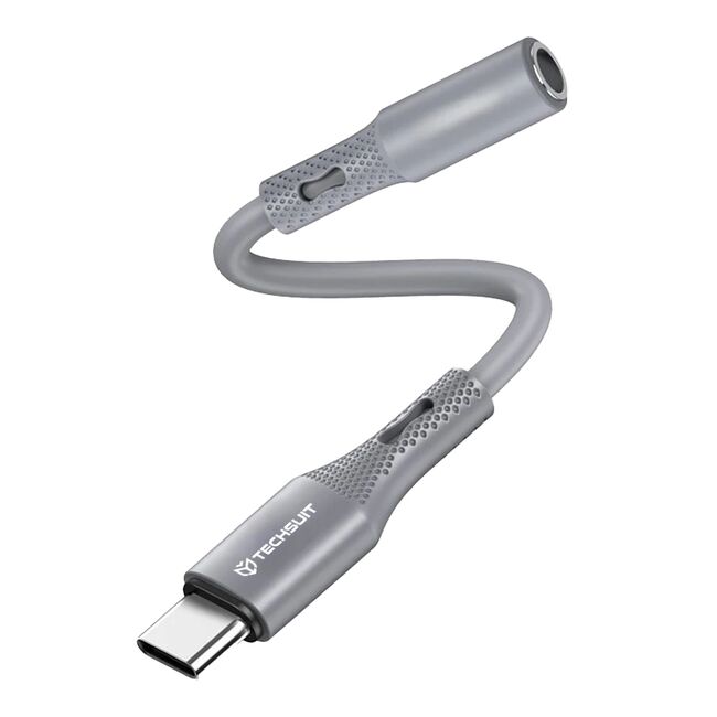 Adaptor Jack, USB-C, Hi-Fi, 0.1m - Techsuit SoundFleX (AC1) - Gray