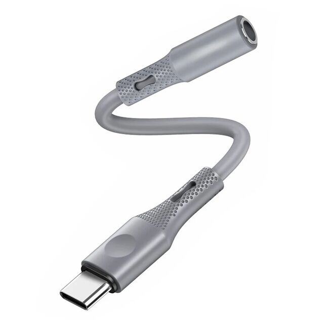 Adaptor Jack, USB-C, Hi-Fi, 0.1m - Techsuit SoundFleX (AC1) - Gray
