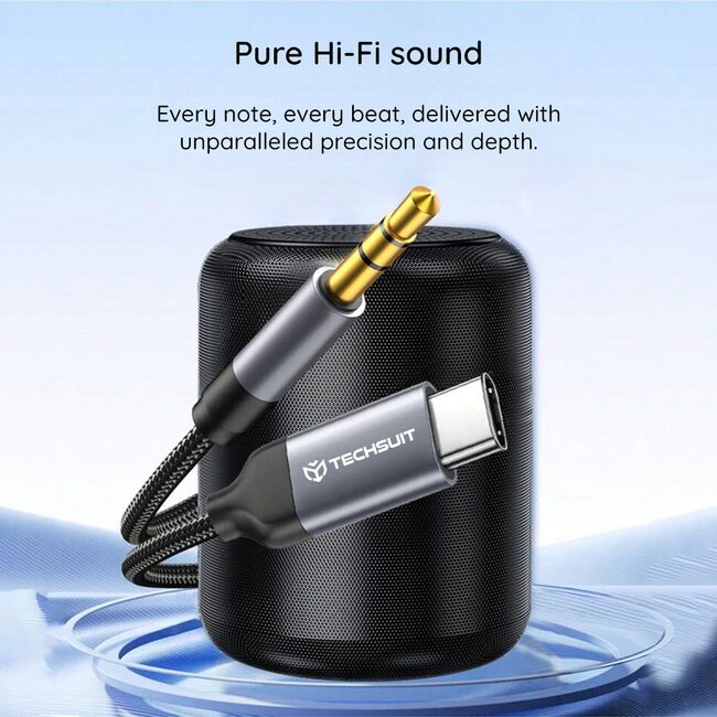 Adaptor Jack, USB-C, Hi-Fi, 0.5m - Techsuit FuseXound (AC11) - Gray