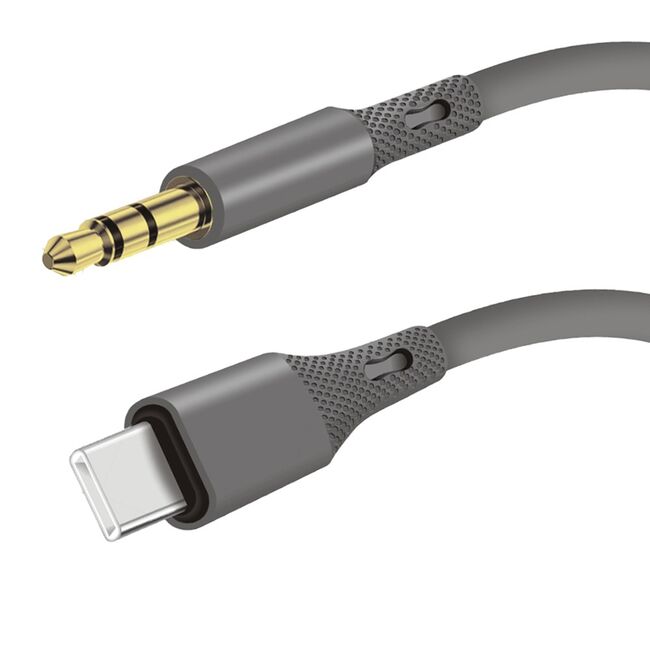 Adaptor Jack, USB-C, Hi-Fi, 1m - Techsuit SoundFleX (AC4) - Gray