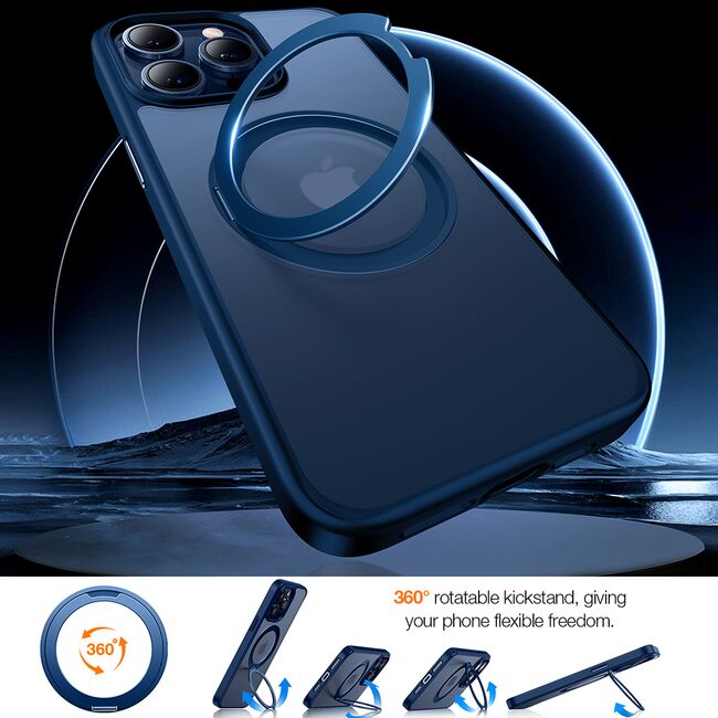 Husa pentru iPhone 15 Pro - Torras Ostand Pro MagSafe Series - Navy Blue