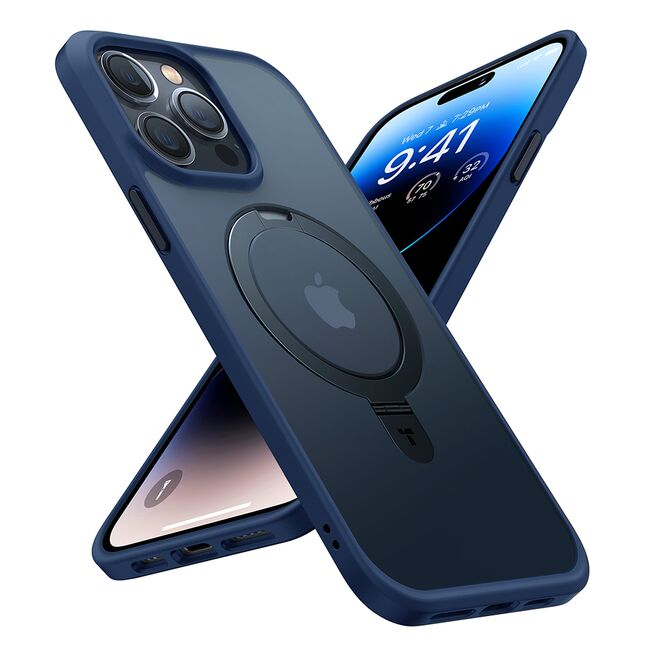 Husa pentru iPhone 15 Pro Max - Torras Ostand MagSafe Series - Navy Blue