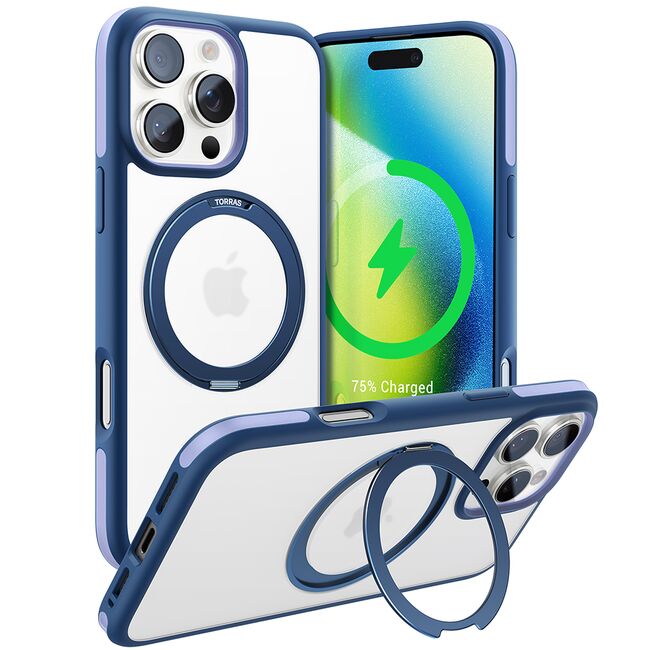 Husa pentru iPhone 16 Pro - Torras Ostand R Fusion MagSafe Series - Navy Blue