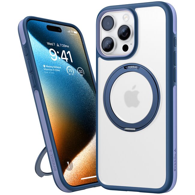 Husa pentru iPhone 16 Pro - Torras Ostand R Fusion MagSafe Series - Navy Blue