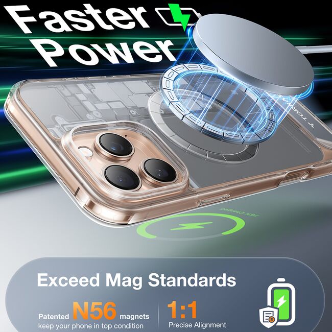 Husa pentru iPhone 16 Pro Max - Torras Pstand MagSafe - Clear