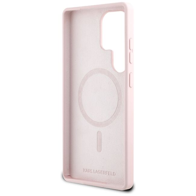 Husa pentru Samsung Galaxy S25 Ultra - Karl Lagerfeld Silicone Double Heads - Pink
