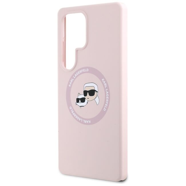 Husa pentru Samsung Galaxy S25 Ultra - Karl Lagerfeld Silicone Double Heads - Pink