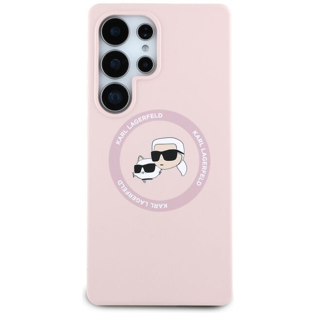 Husa pentru Samsung Galaxy S25 Ultra - Karl Lagerfeld Silicone Double Heads - Pink